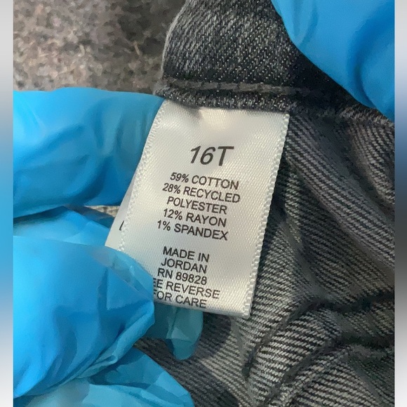 LOGO by Lori Goldstein Cropped Wide Leg Jeans size 16 Gray Acid Wash - Picture 4 of 4